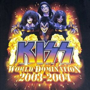 KISS World Domination Tour 2003-2004 T-shirt. Size Large. Black.‎ Cotton